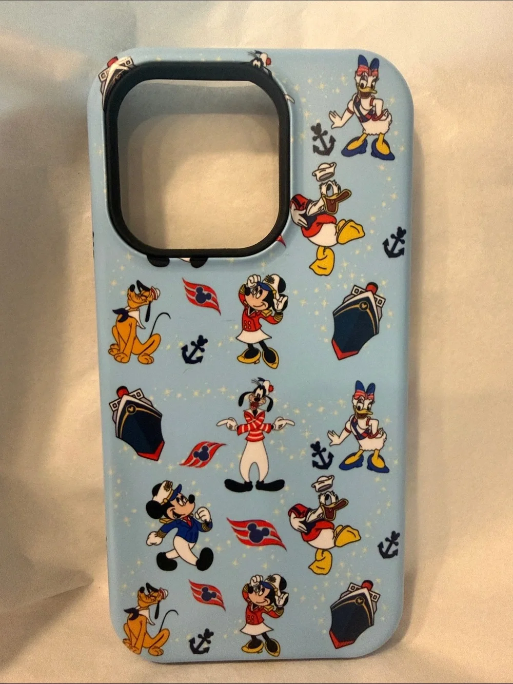 Disney Cruise Light Blue Nautical Mickey & Friends iPhone 14 Pro Case